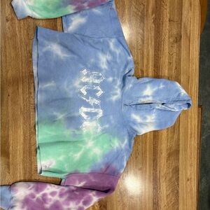 AC/DC Tie-Dye Hoodie in Blue, Green, and Purple